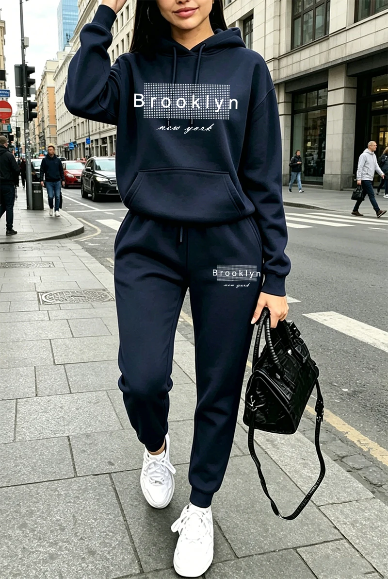 Winter Clothing Pants - Женский спортивный костюм с принтом, повседневные
