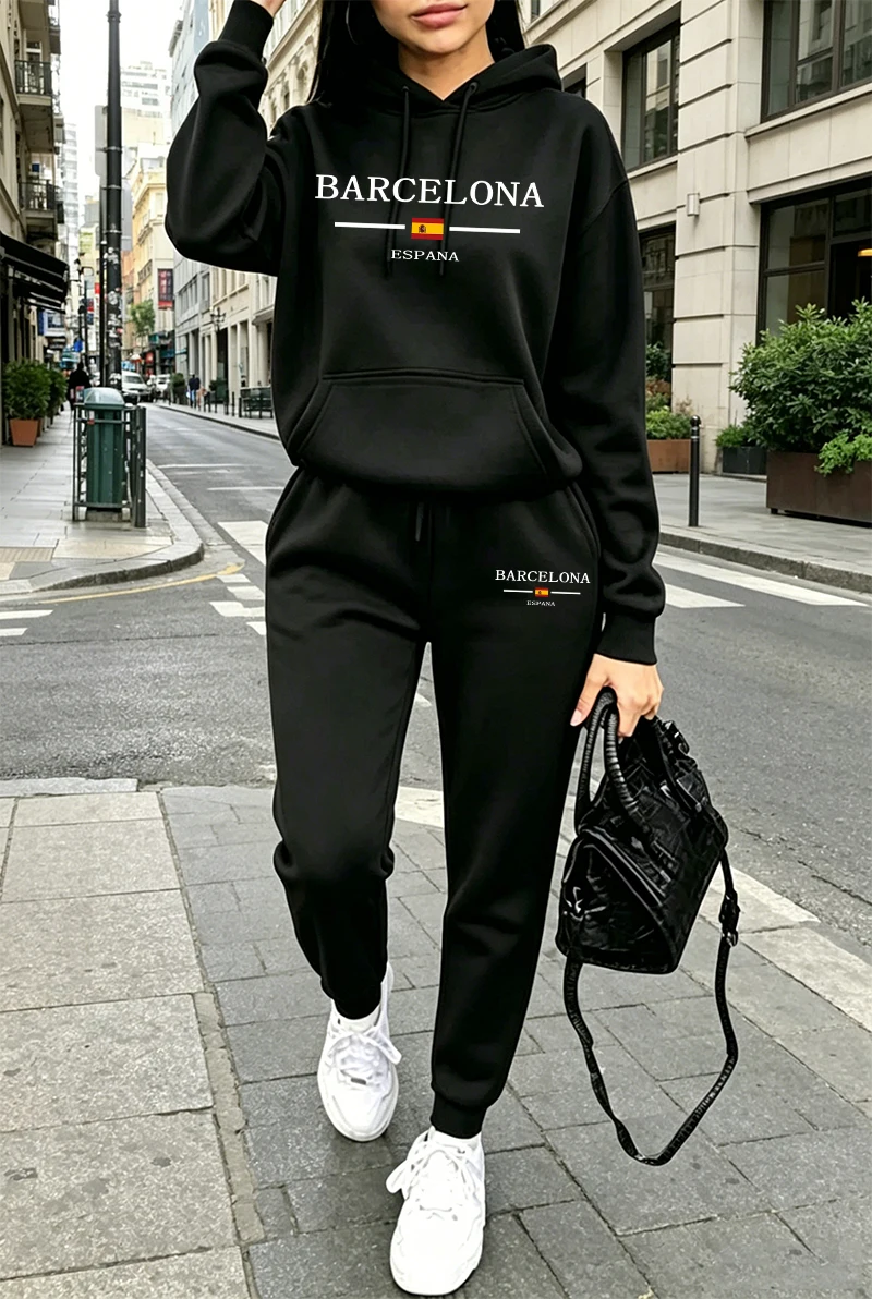 Winter Clothing Pants - Модный женский спортивный костюм с принтом,